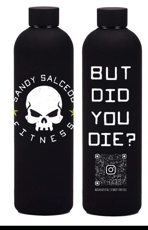 SSFIT- Double Wall Vacuum Insulated Water Bottle- Stainless Steel- Black- 750ML